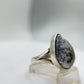 Elegant Dendritic Agate Teardrop Ring – Natural Scenic Pattern Statement Jewelry - Size 8