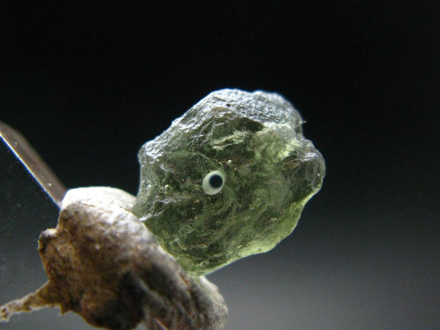 Moldavite Tektite Raw Bead from Czech Republic - 10 mm - 2.20 Carats