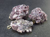 Lot of 3 Lepidolite Mica Crystal Pendants From Brazil