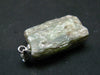 Green Kyanite Crystal Silver Pendant From Tanzania - 1.2" - 7.02 Grams