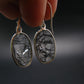 Large Tourmalinated Quartz Crystal Silver Earrings From Brazil - 1.3" - 3.14 Grams