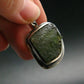 Moldavite Tektite Silver Pendant from Czech Republic - 1.5" - 6.88 Grams