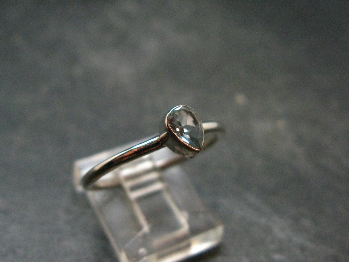 Genuine Facetted Aquamarine Gem Sterling Silver Ring - Size 9 - 1.95 Grams