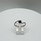 Blue Sapphire Bypass Ring: Sterling Silver September Birthstone, Size 8