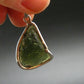 Moldavite Tektite Silver Clover Pendant from Czech Republic - 1.5" - 6.52 Grams
