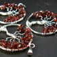 Set of Three Natural Red Garnet Almandine Tree of Life Healing Necklace Pendant