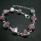 Pink Tanzanite Silver Bracelet From Tanzania - 7" - 15.7 Grams