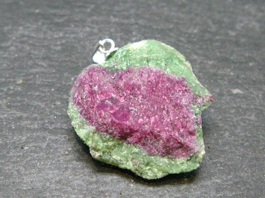Ruby In Zoisite Silver Pendant from India - 1.3" - 6.87 Grams