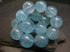 Blue Topaz Genuine Bracelet ~ 7.5 Inches ~ 14.5mm Round Beads