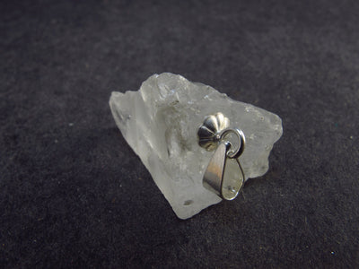 Gem Pollucite Polucite Crystal Silver Pendant from Pakistan - 1.1" - 3.15 Grams
