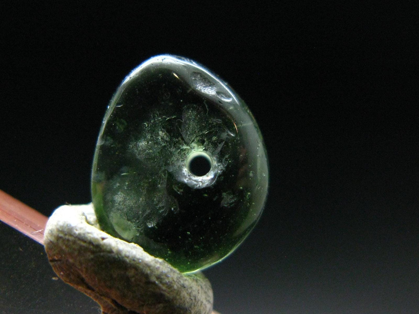 Moldavite Tektite Tumbled Bead from Czech Republic - 13 mm - 5.0 Carats