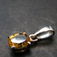 Yellow Citrine Gem Facetted Sterling Silver Pendant From Brazil With CZ - 0.7" - 1.03 Grams