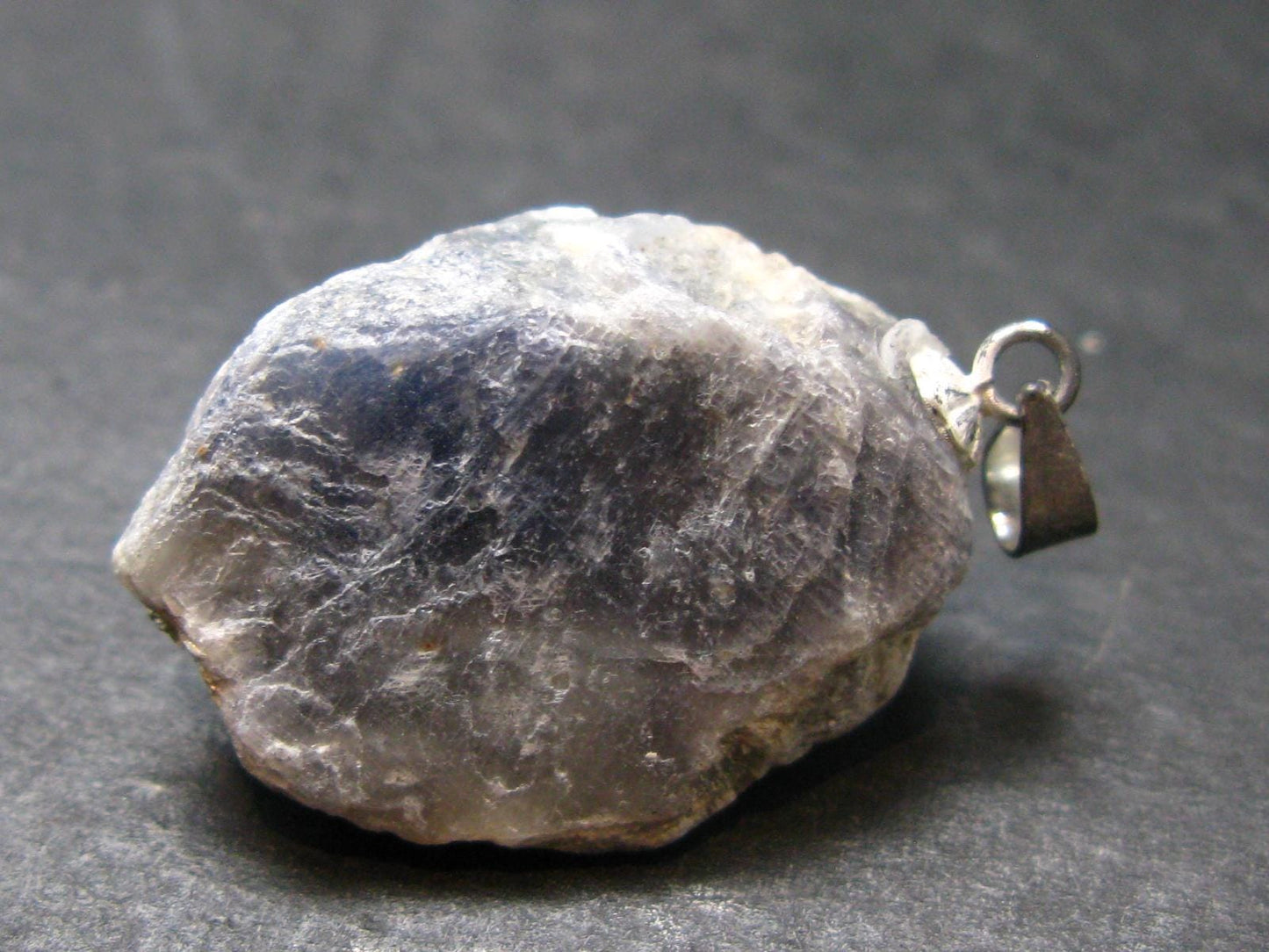 Gem Blue Sapphire Corundum Crystal Silver Pendant From Sri Lanka - 38.75 Carats