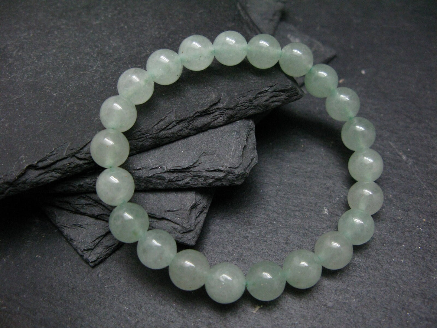 Green Aventurine Genuine Bracelet ~ 7 Inches ~ 8mm Round Beads