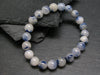 Dumortierite In Quartz Genuine Bracelet ~ 7 Inches ~ 8mm Round Beads