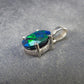 Rare Black Opal Sterling Silver Pendant from Australia - 0.7" - 1.29 Grams