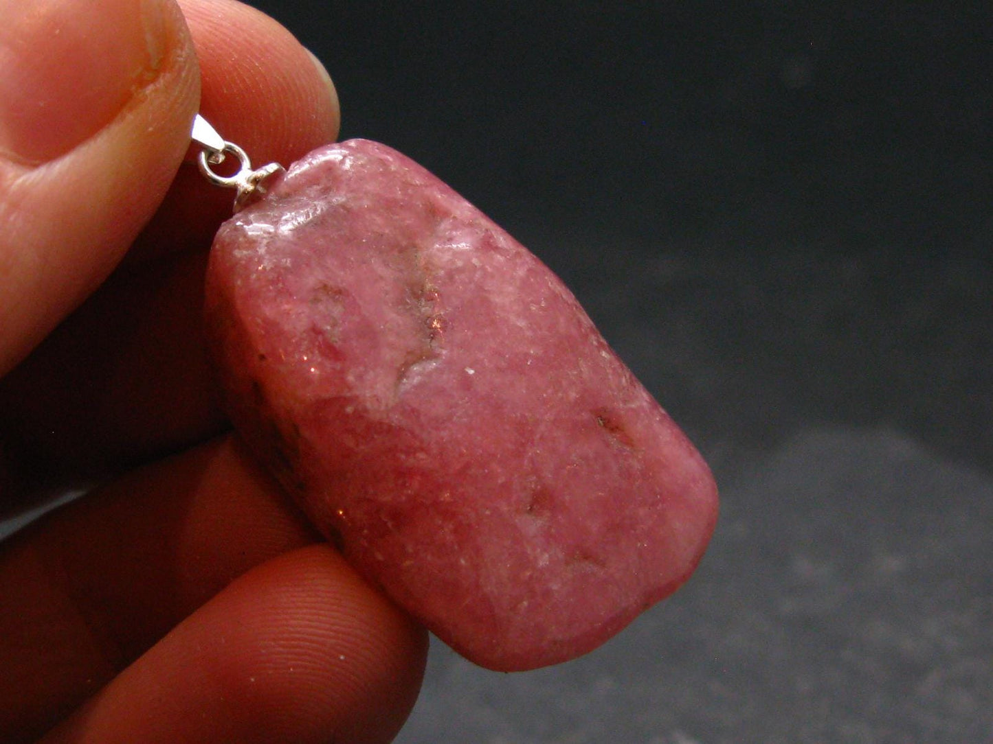 Rhodochrosite Sterling Silver Pendant From Alma Colorado - 1.5" - 12.0 Grams