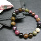 Watermelon Bicolor Tourmaline Genuine Bracelet ~ 7 Inches ~ 10mm Round Beads