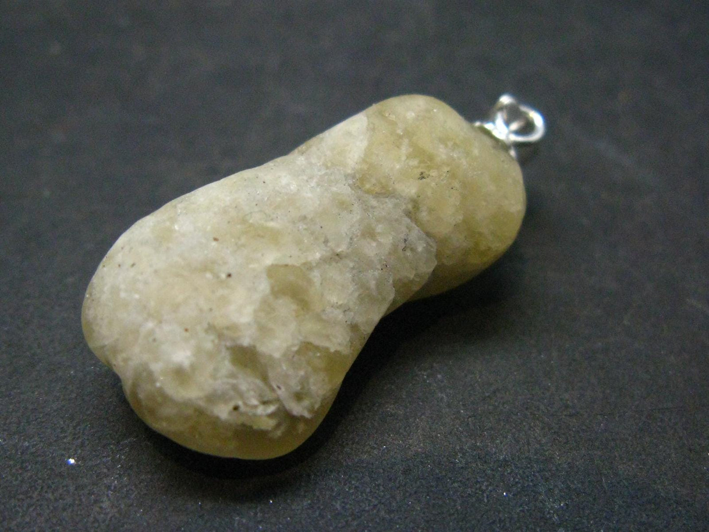 Large Natural Agni Gold Danburite Sterling Silver Pendant from Tanzania - 1.4" - 4.52 Grams