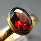 Red Garnet Gold Plated Sterling Silver Ring - Size 7 - 3.11 Grams