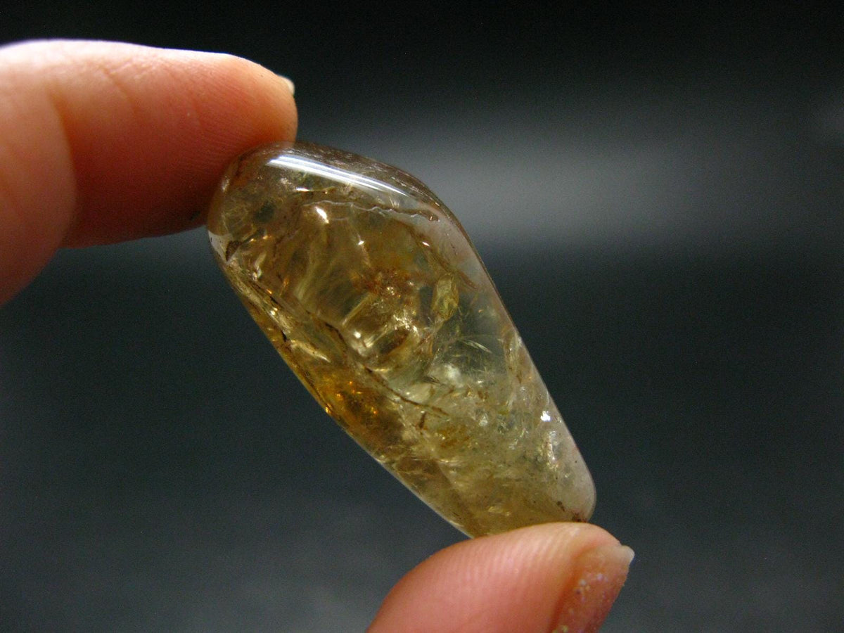 Nice Untreated Rich Yellow Citrine Tumbled Crystal from Zambia - 68.70 Carats - 1.5"