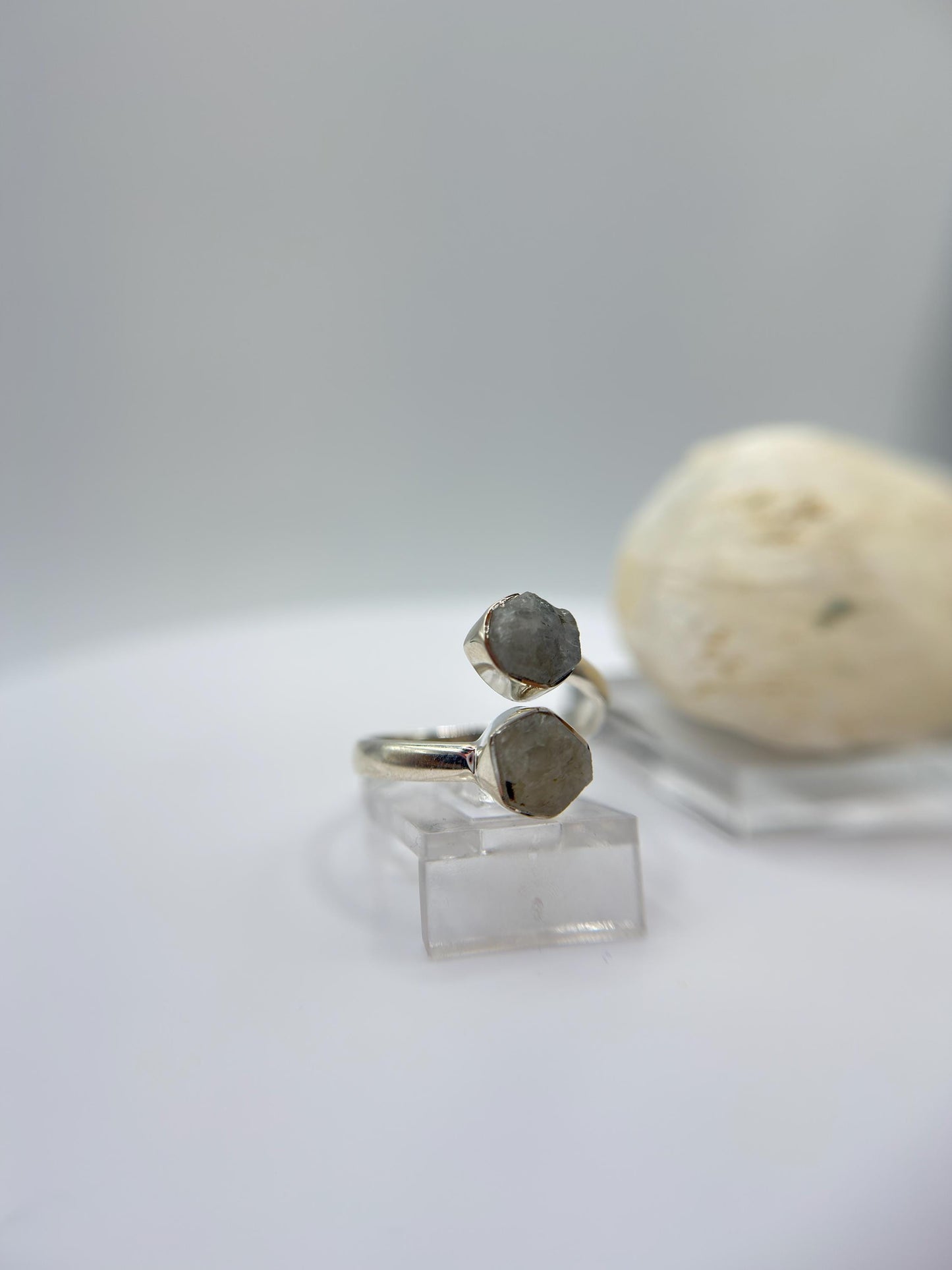 Natural Phenakite (Phenacite) Crystal Ring in Sterling Silver - Size 7
