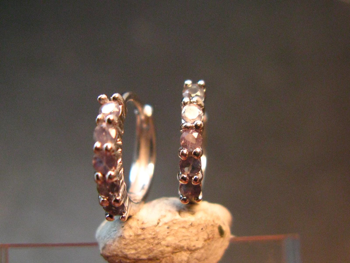 Genuine Alexandrite Gem Silver Earrings From Russia - 1.05 Grams