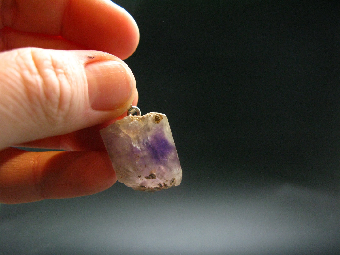 Rare Brandenberg Brandberg Amethyst Quartz Silver Pendant From Namibia - 1.1" - 7.72 Grams