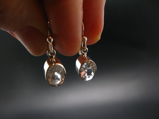 Phenakite Phenacite Facetted Silver Earrings From Russia 3.82 Carats - 2.76 Grams total