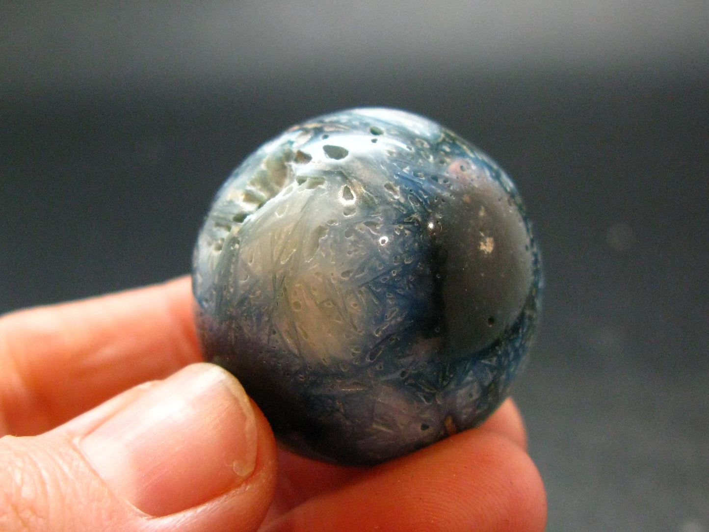 Blue Ice Glacierite Sphere from Indonesia - 1.2" - 40.18 Grams