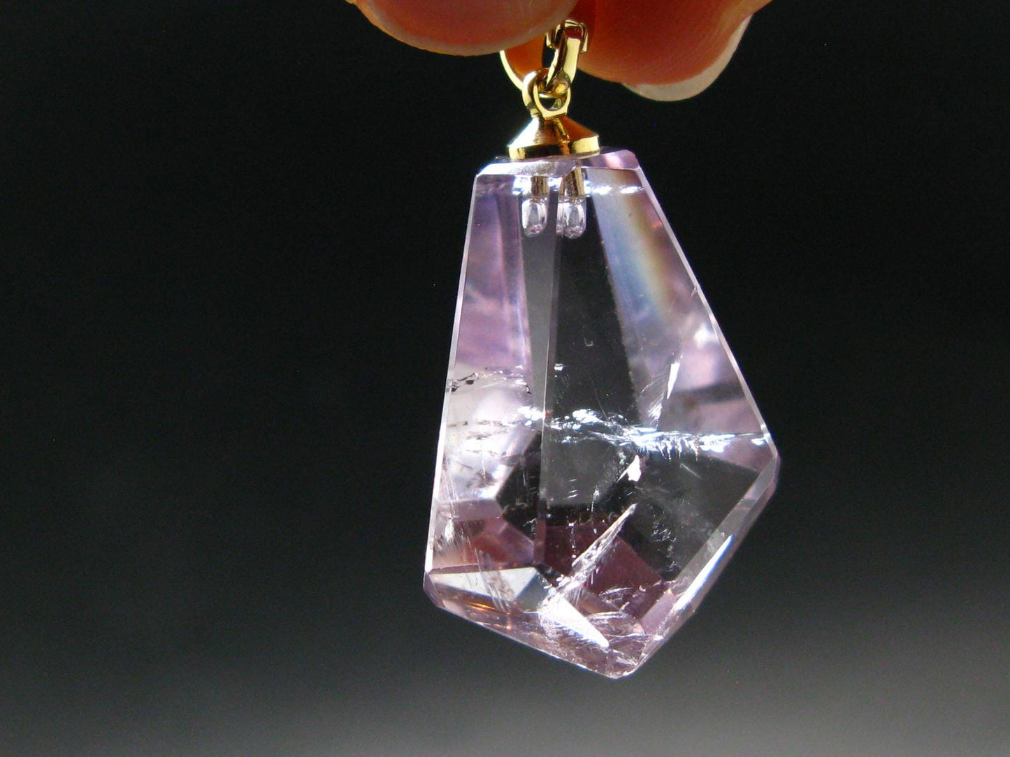 Amethyst Sterling Silver Gold Plated Pendant From Brazil - 1.4" - 8.66 Grams