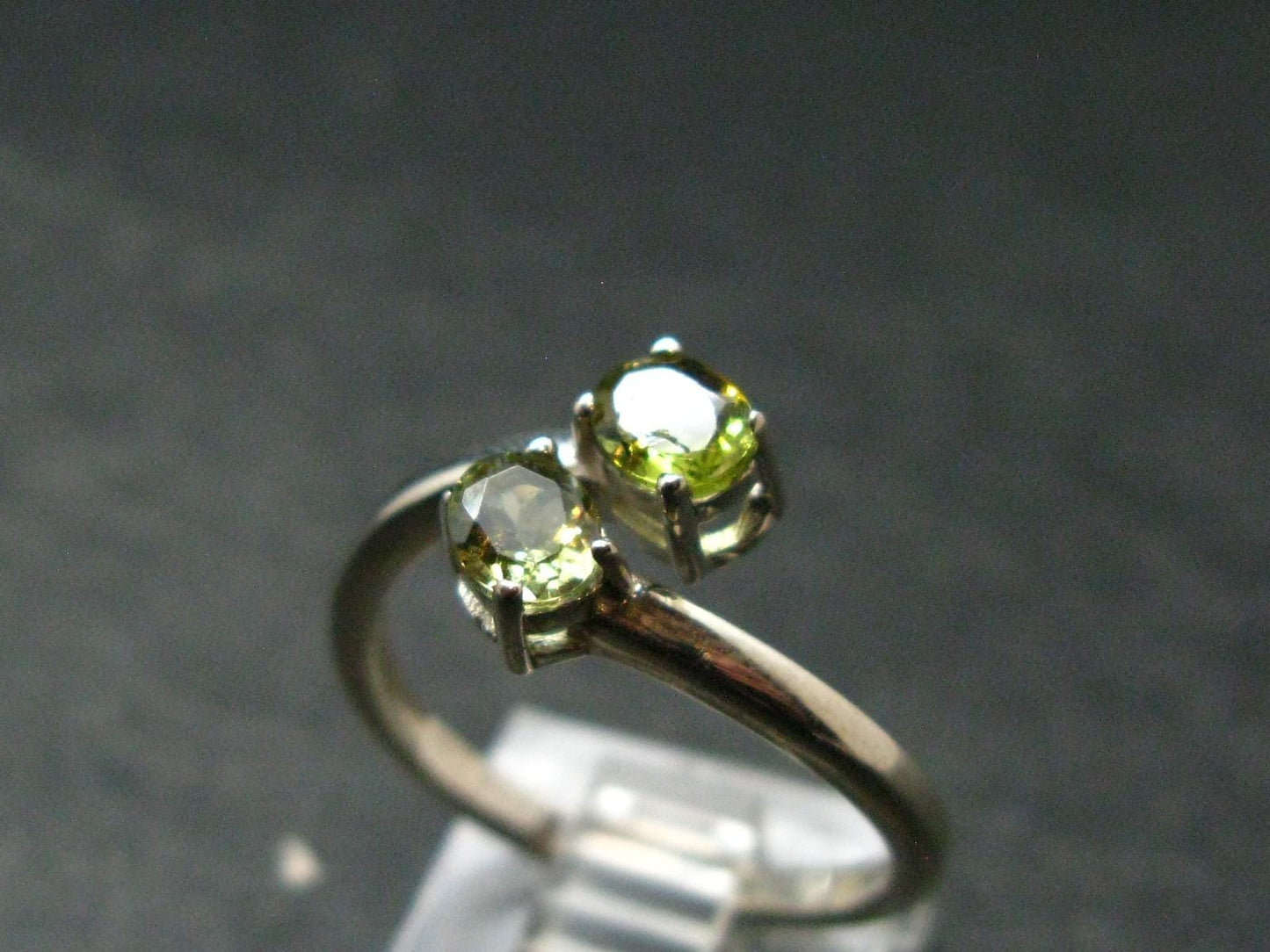 Green Tourmaline Silver Ring From Brazil - 2.29 Grams - Size 7