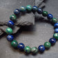 Quantum Quattro (Dioptase Chrysocola Malachite Shattuckite) Genuine Bracelet ~ 7 Inches ~ 8mm Round Beads