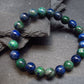 Quantum Quattro (Dioptase Chrysocola Malachite Shattuckite) Genuine Bracelet ~ 7 Inches ~ 8mm Round Beads