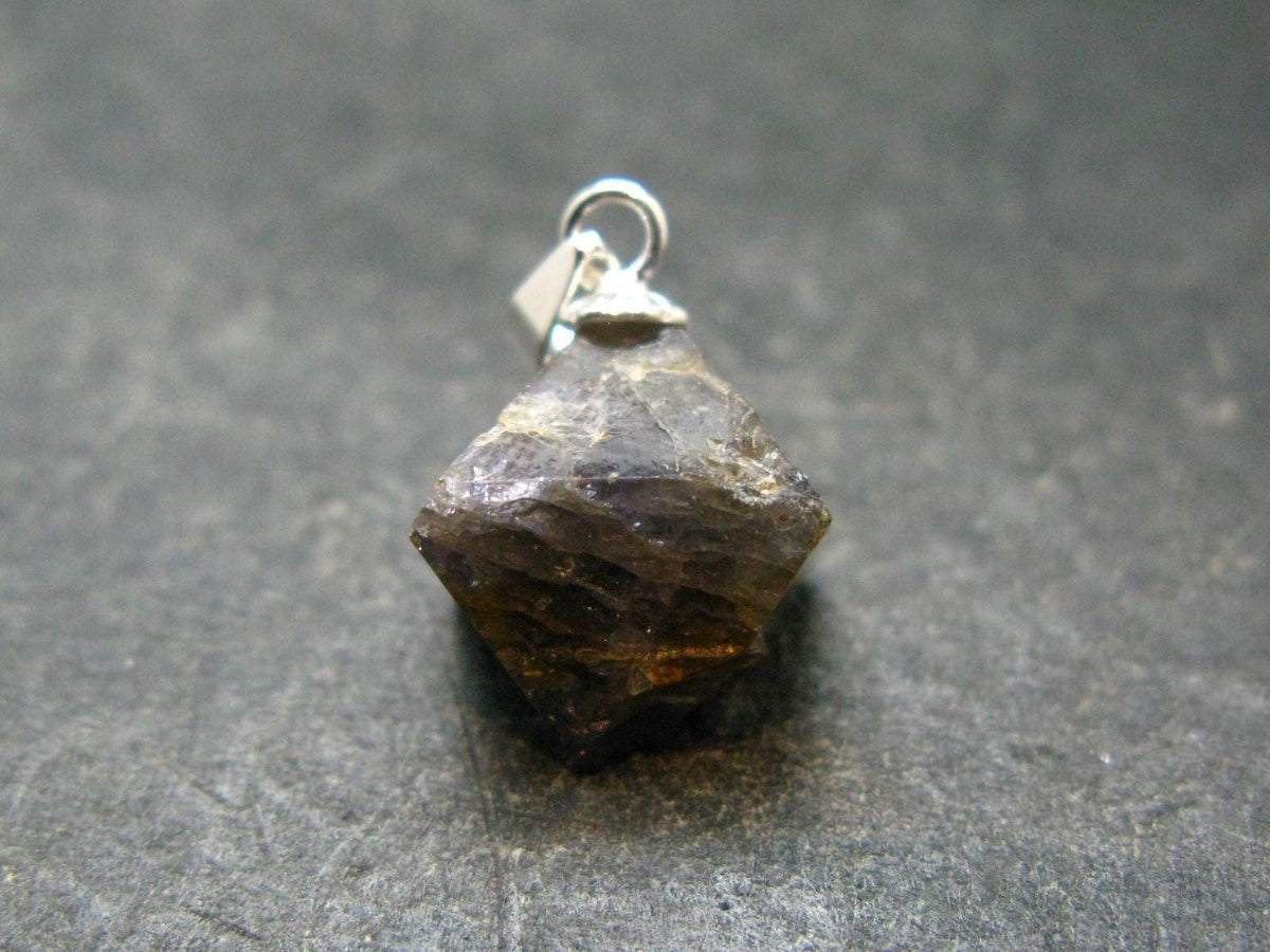 Blue Spinel Crystal Silver Pendant From Tanzania - 0.7" - 1.78 Grams