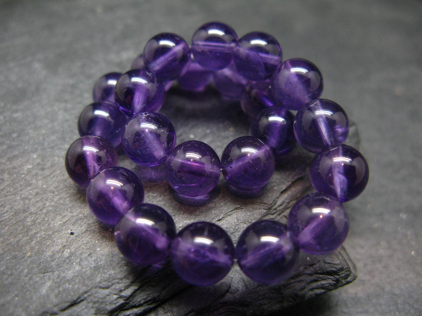 AAA Grade Amethyst Gem Genuine Bracelet ~ 7 Inches ~ 8mm Round Beads