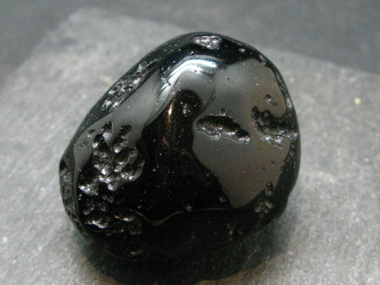 Rare Large Black Tibetan Tektite Tumbled Stone from Tibet - 1.5" - 44.11 Grams