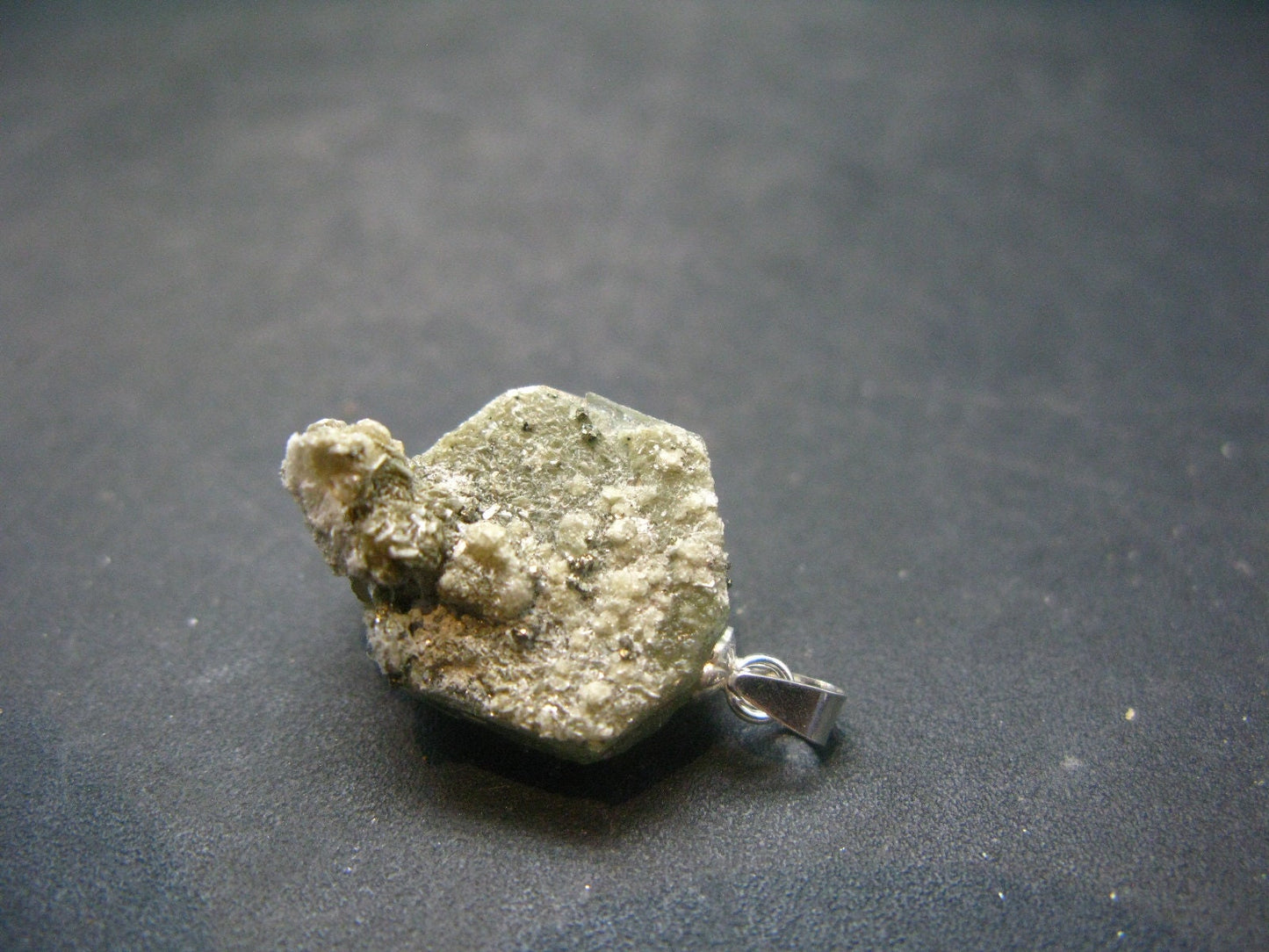 Green Apatite Crystal Silver Pendant From Portugal - 1.1" - 4.32 Grams