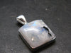 Natural Glow From Inside Moonstone Silver Plated Pendant - 1.2" - 5.78 Grams