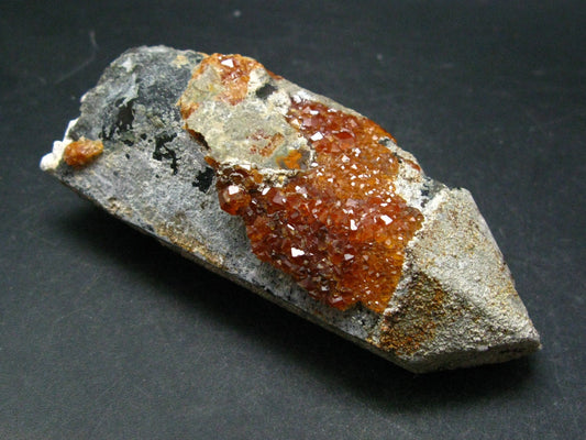Spessartine Spessartite Garnet On Smoky Quartz Crystal From China - 4.1" - 204 Grams