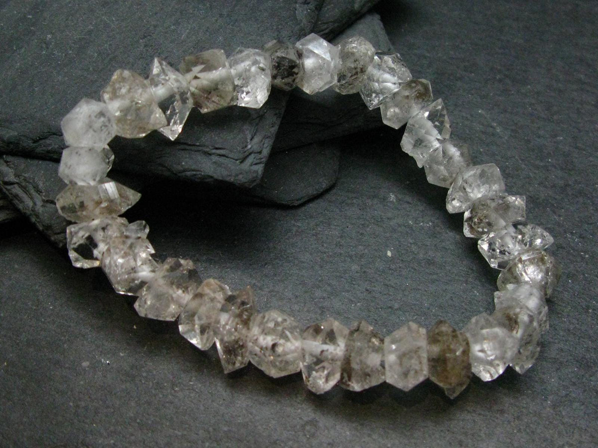 Tibetan Black Quartz Genuine Bracelet ~ 7 Inches ~ 12mm Crystal Beads