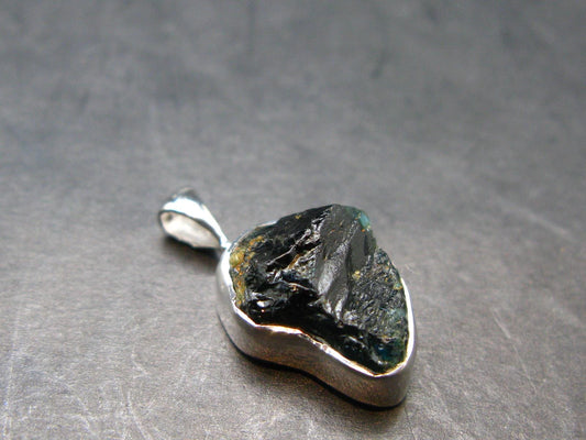Blue Lazulite Silver Pendant From Pakistan - 0.9" - 2.55 Grams