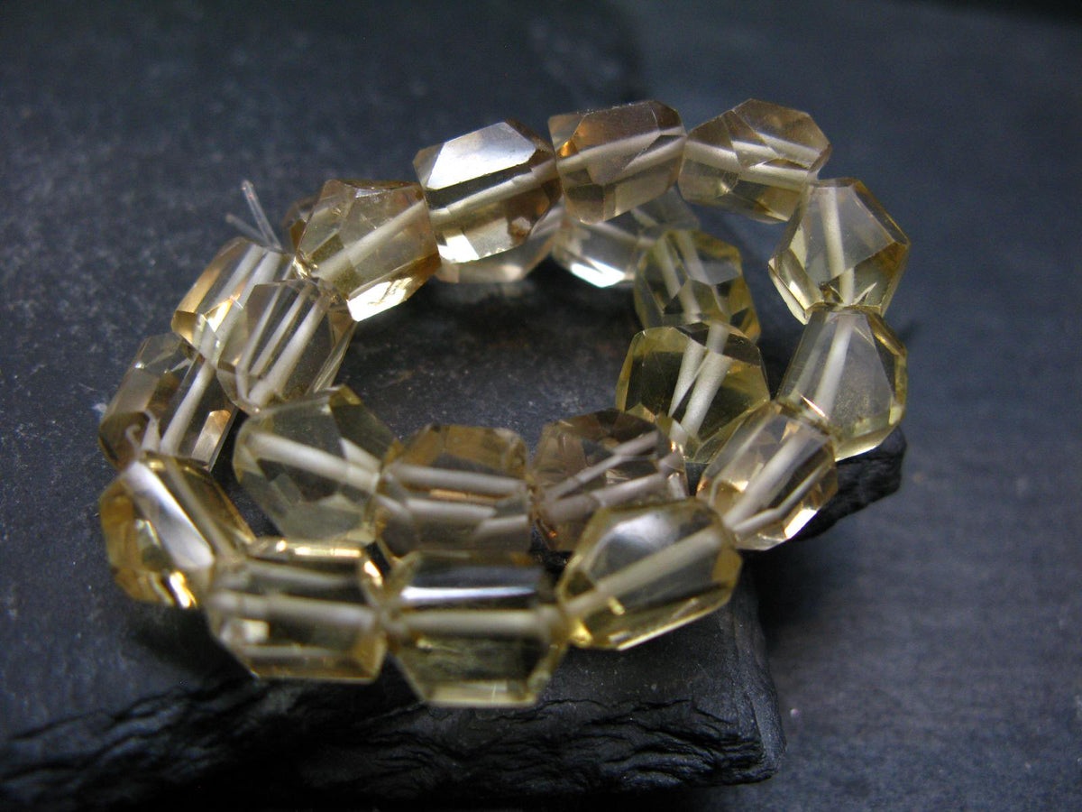 Citrine Genuine Unheated Bracelet ~ 7 Inches ~ 10mm Facetted Beads