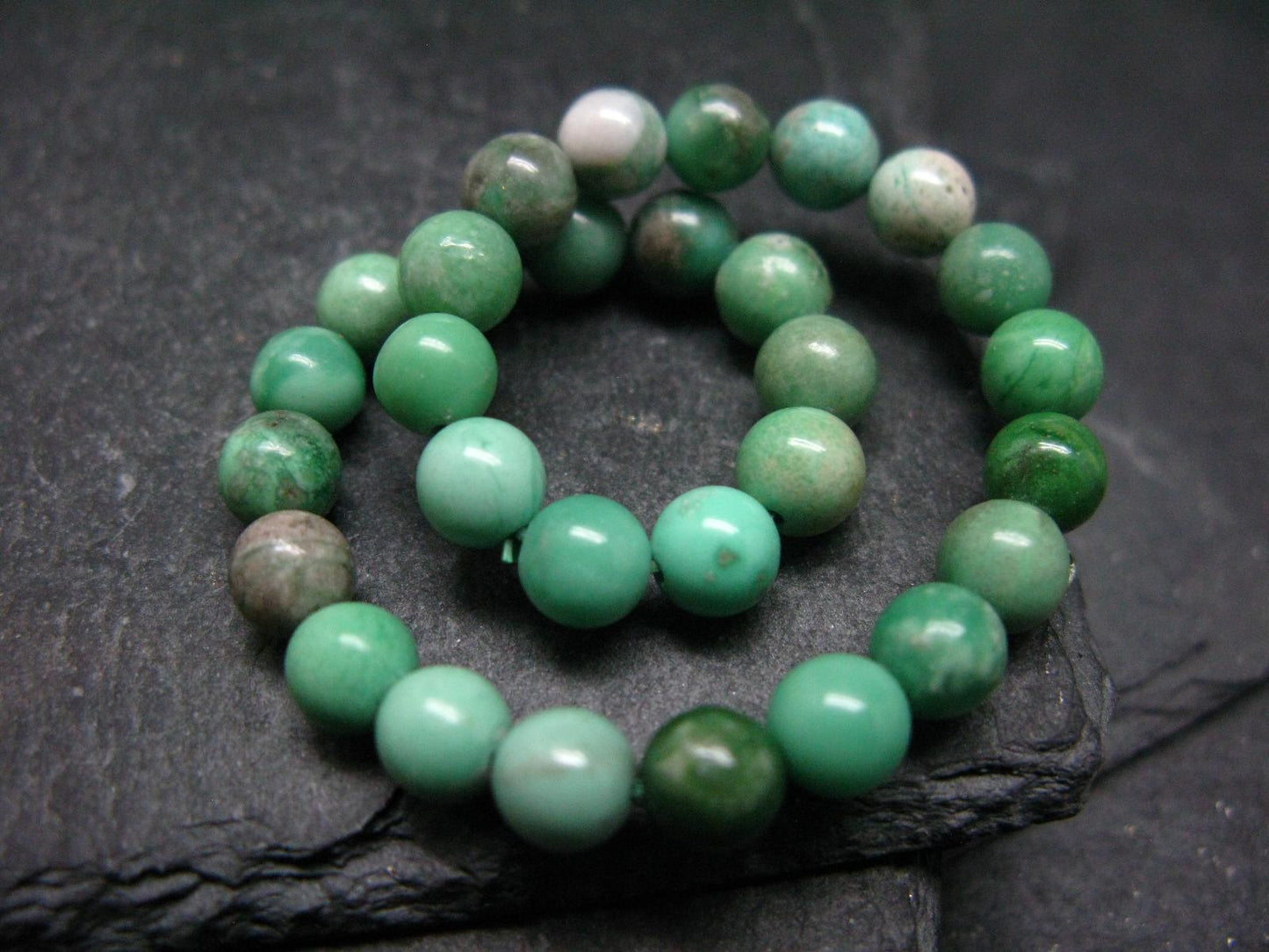 Variscite Genuine Untreated Bracelet ~ 7 Inches ~ 6mm Round Beads