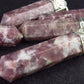 Lot of 5 Natural Lilac Lepidolite Mica Pencil Point Pendants From Brazil