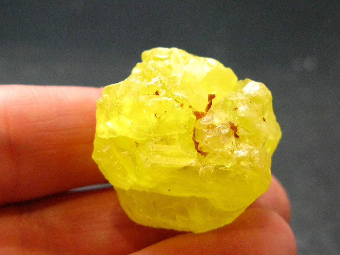 Large Yellow Sulphur Sulfur Crystal Italy - 1.0"