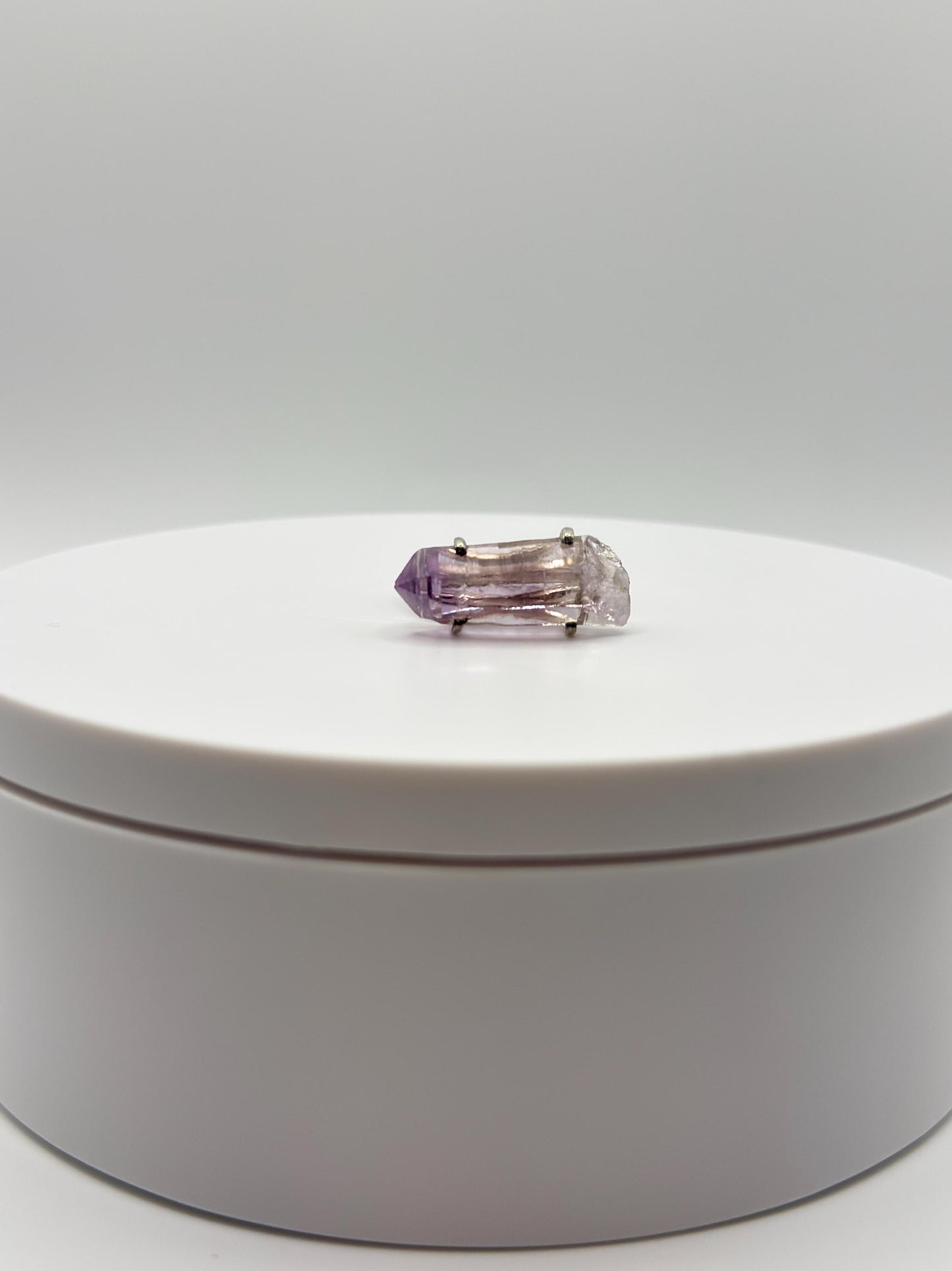 Raw Amethyst Ring – Silver Band – Unique Natural Crystal Jewelry – Handmade Statement Piece - Size 9