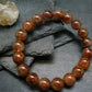 Red Rutilated Quartz Genuine Bracelet ~ 7 Inches ~ 11mm Round Beads