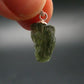 Moldavite Tektite Silver Pendant from Czech Republic - 0.9" - 0.95 Grams