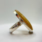 Golden Rutilated Quartz Ring – Natural Rutile Crystal Statement Jewelry - Size 8